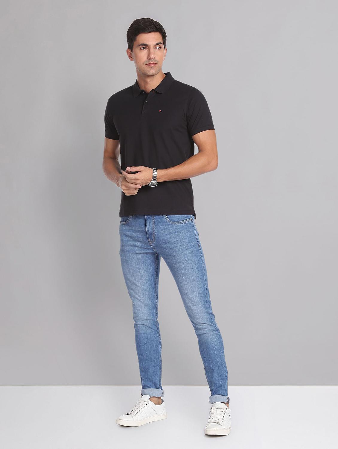 mens slim fit plain jeans - 19856245 - Standard Image - 4