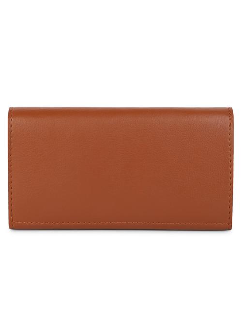 tan leatherette (pu) envelope clutch - 19856303 - Standard Image - 0
