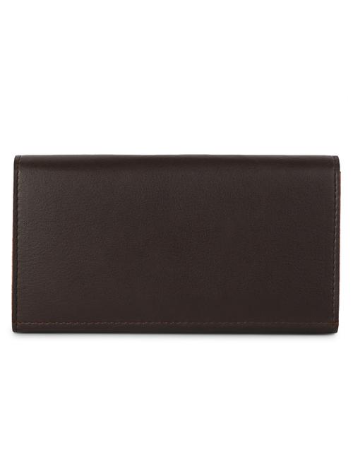 brown leatherette (pu) envelope clutch - 19856306 - Standard Image - 0