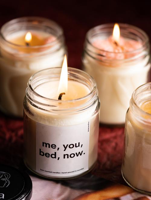 me. you, bed now scented candle gifts for wife boyfriend husband girlfriend - 19856678 - Standard Image - 0