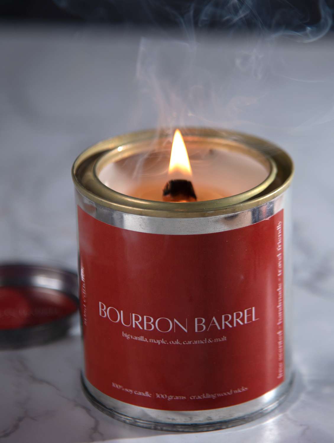 bourbon barrel candle gift set for men, husband, boyfriend | home decor