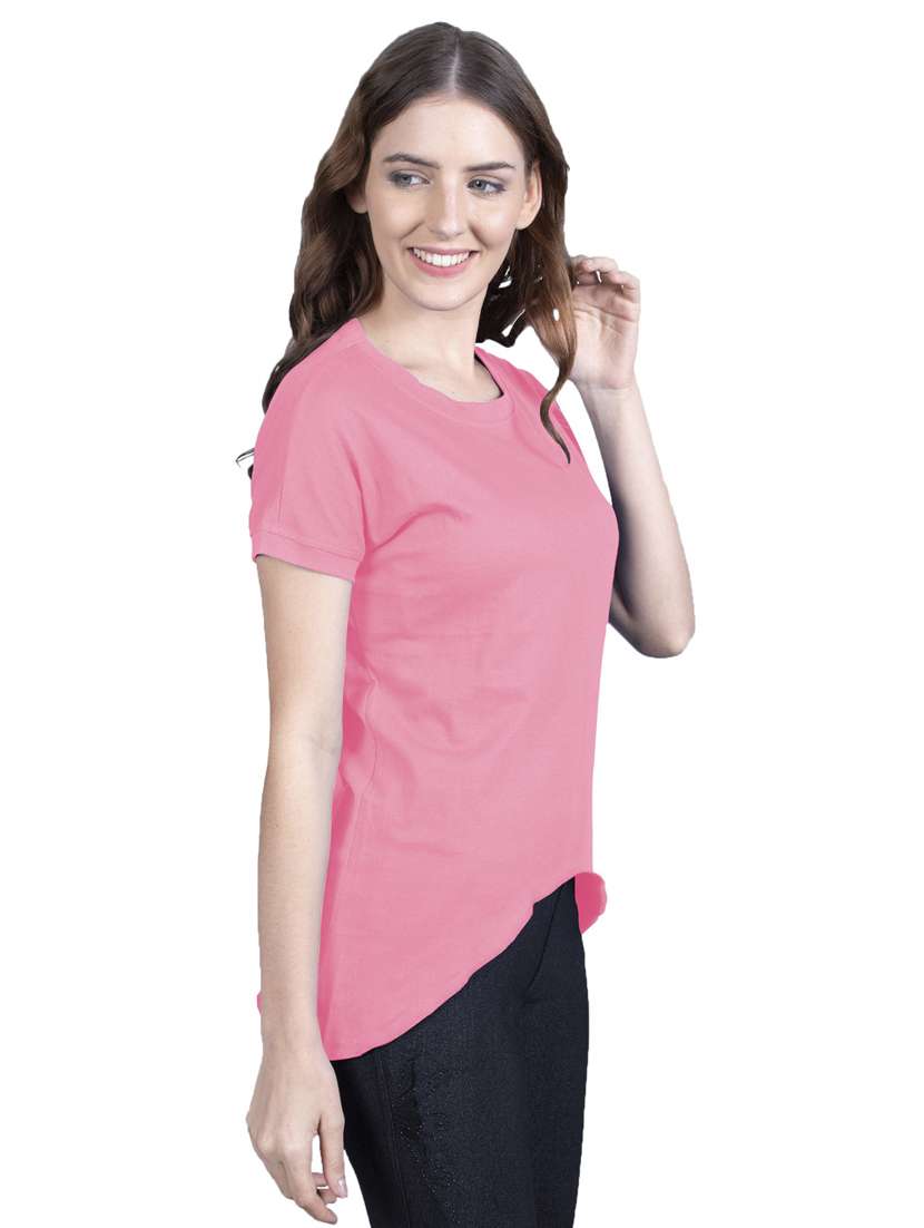 women's plain round neck t-shirt - 19859434 - Standard Image - 1