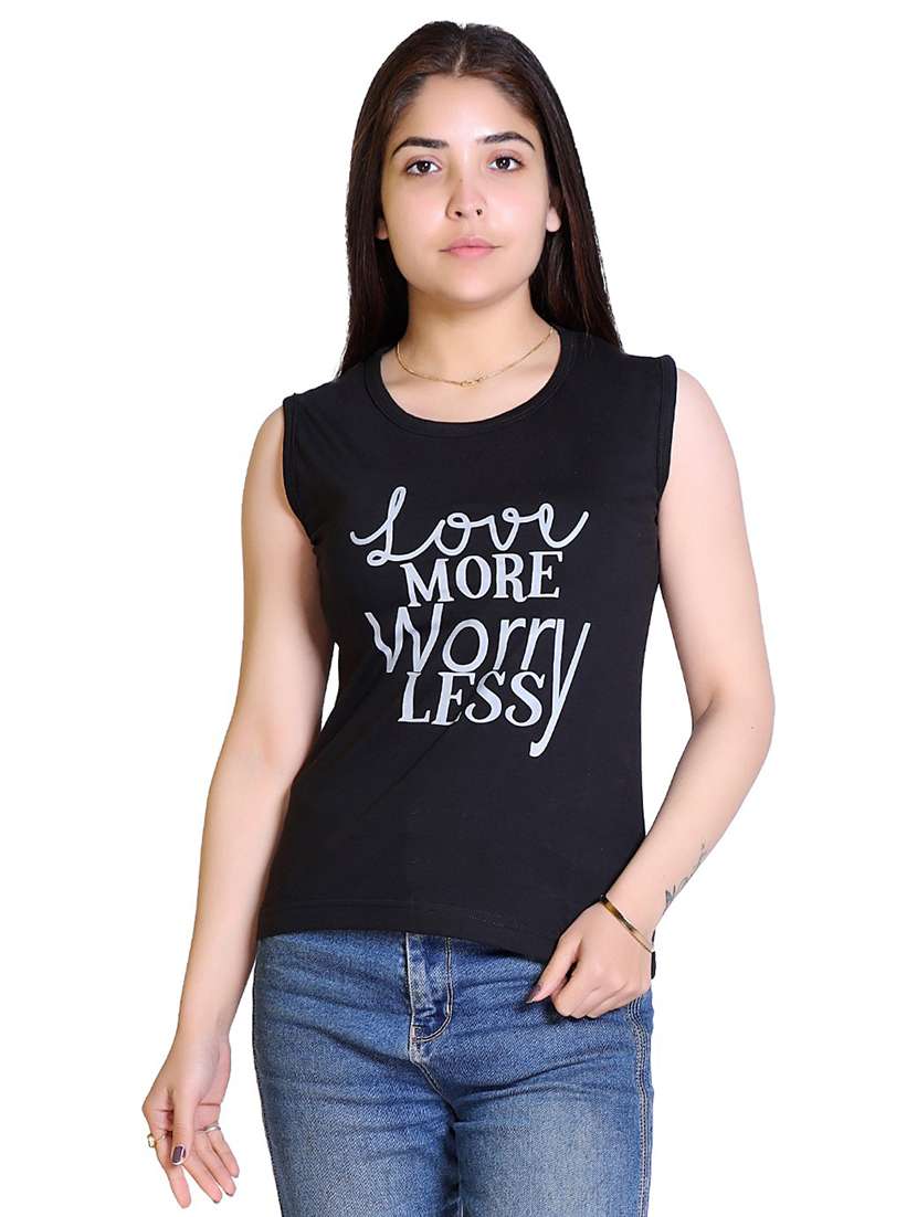 women's front print round neck t-shirt