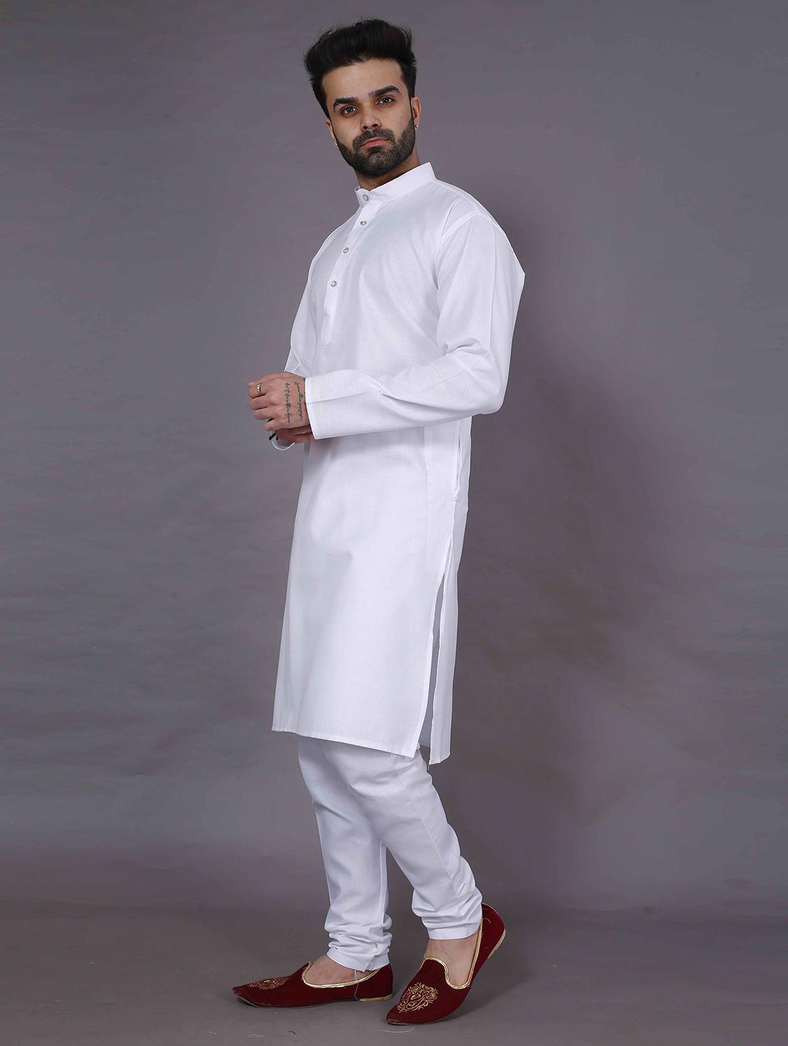 men solid cotton kurta pyjama set - 19859977 - Standard Image - 1