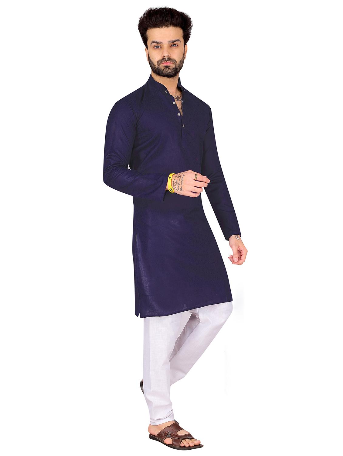 men solid cotton kurta pyjama set - 19859982 - Standard Image - 1