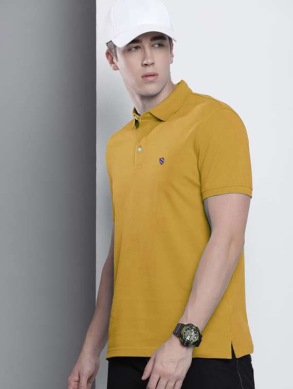 polo neck solid polo t-shirt - 19860494 -  Standard Image - 1