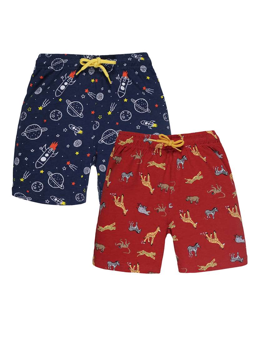 pack of 2 multi colored printed shorts 