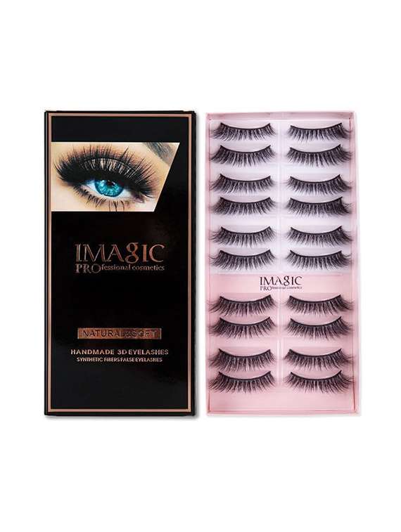 imagic pack of 10 pair false eyelashes