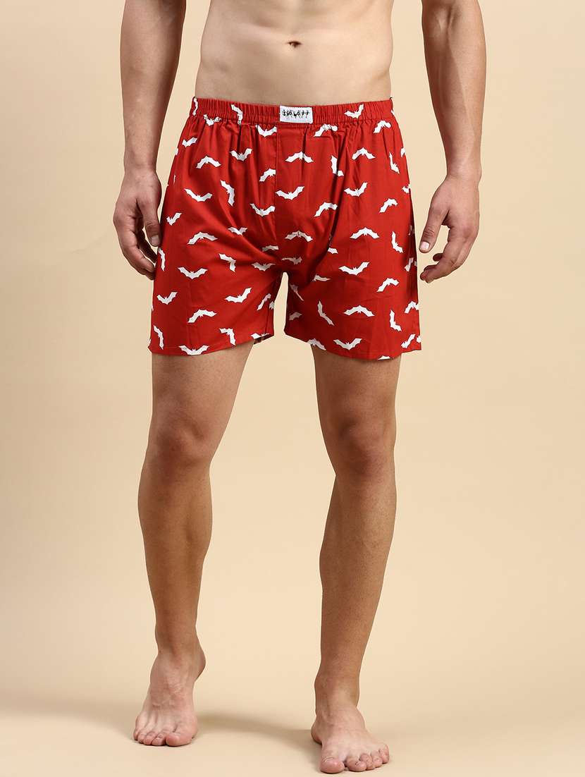 men's bat printed cotton boxers