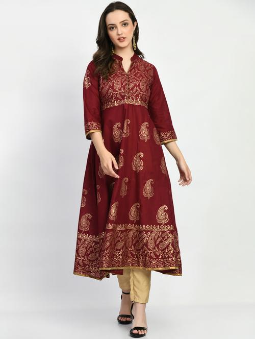 women's flared kurta - 19865836 - Standard Image - 0