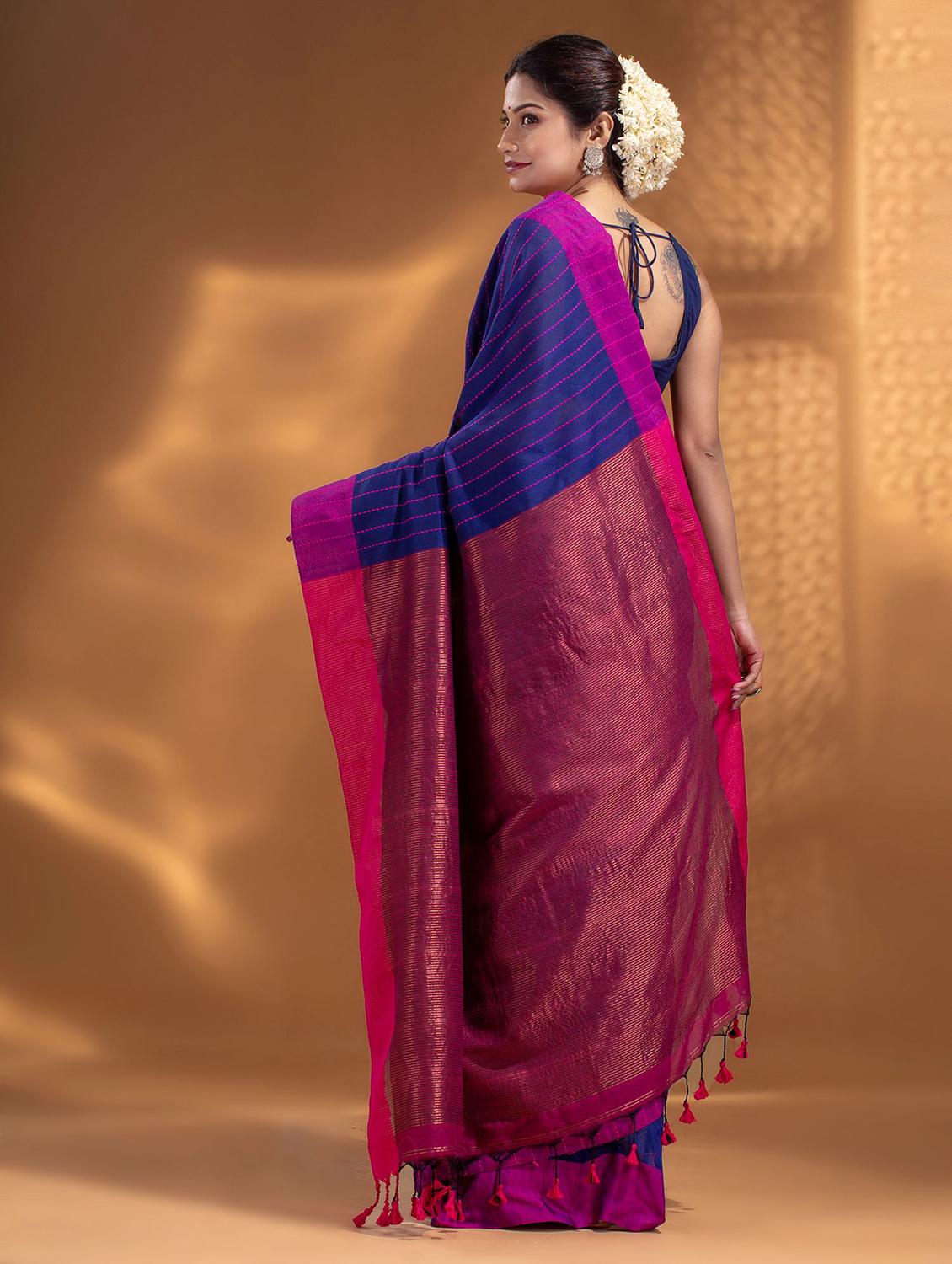self design woven saree with blouse - 19866186 - Standard Image - 1