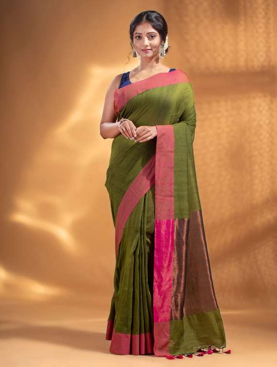 self design woven saree with blouse
