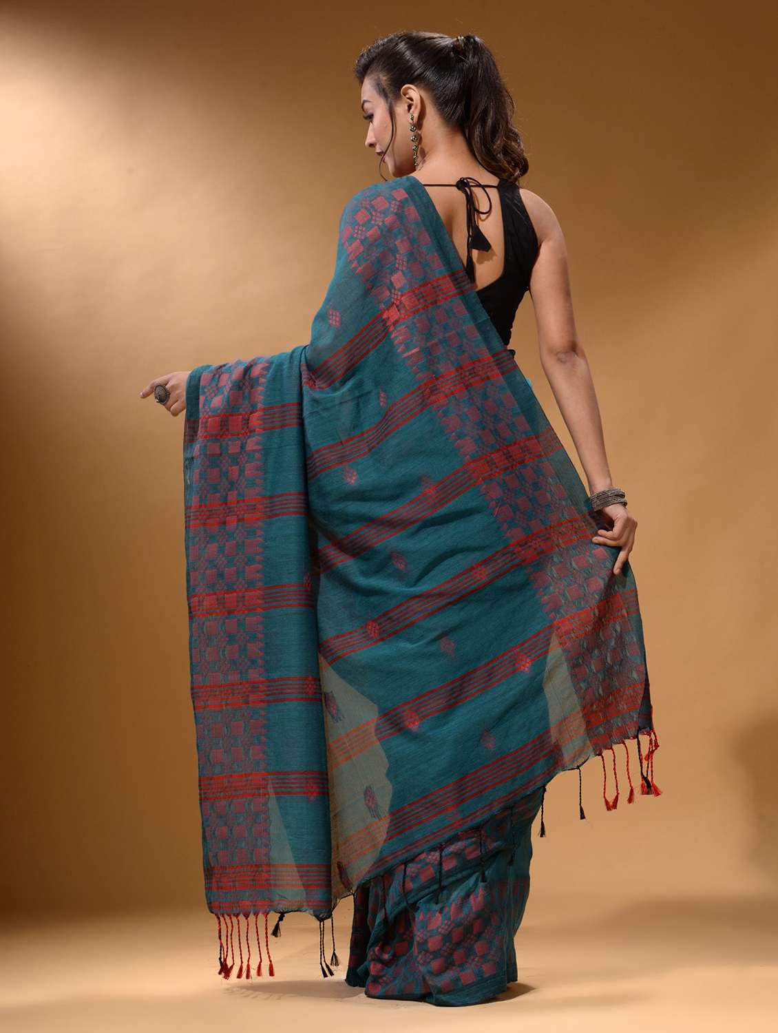 women's self design blue colored saree with blouse - 19866628 -  Standard Image - 1