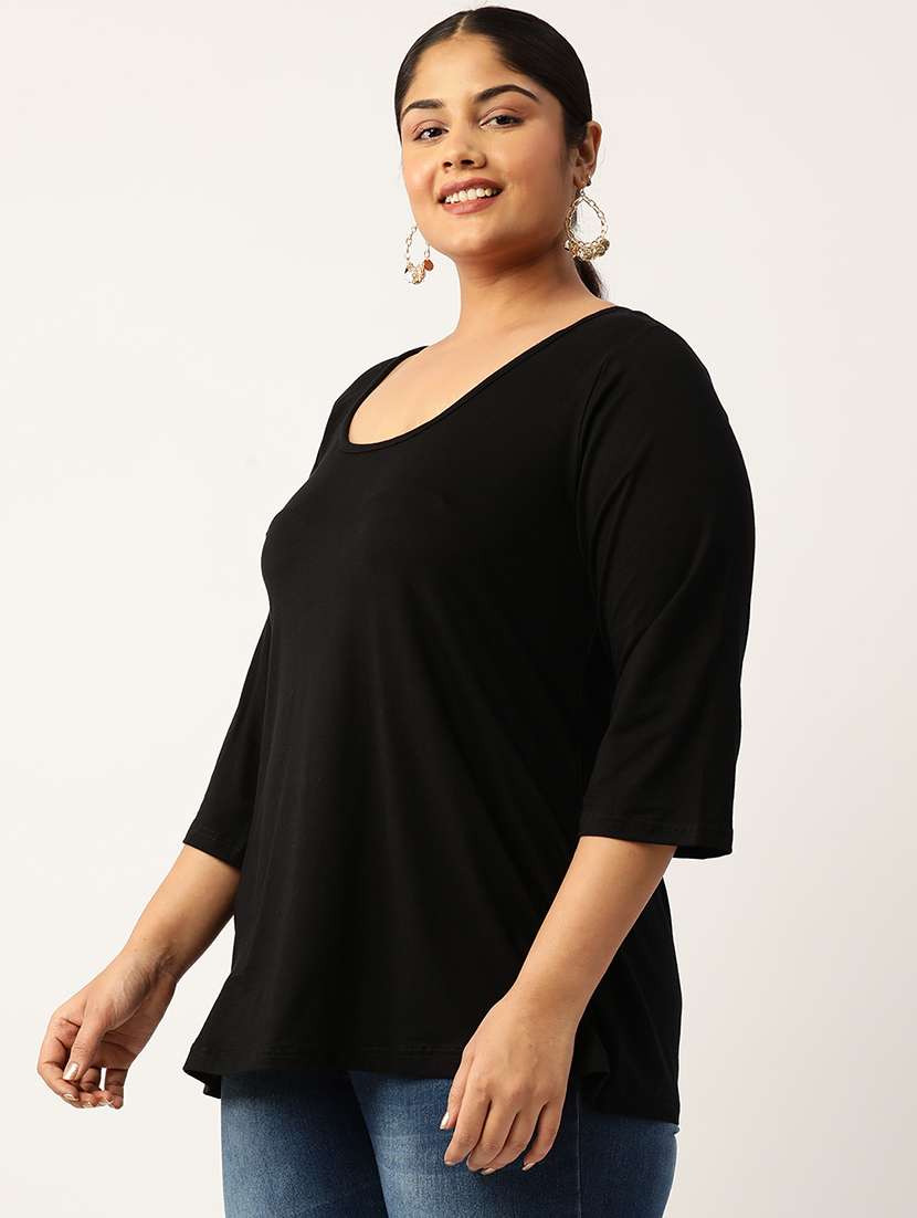 women's straight round neck top - 19866776 -  Standard Image - 1