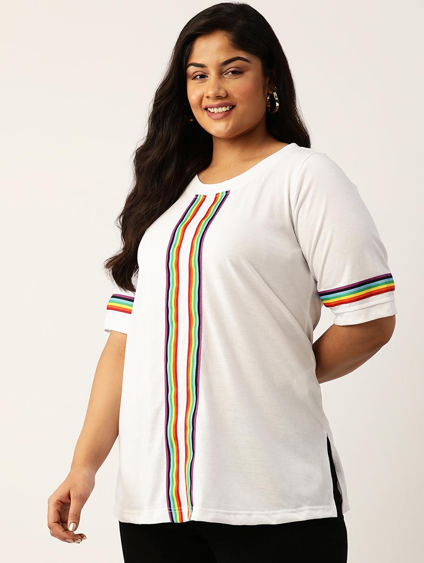 women's striped round neck t-shirt - 19866782 -  Standard Image - 1