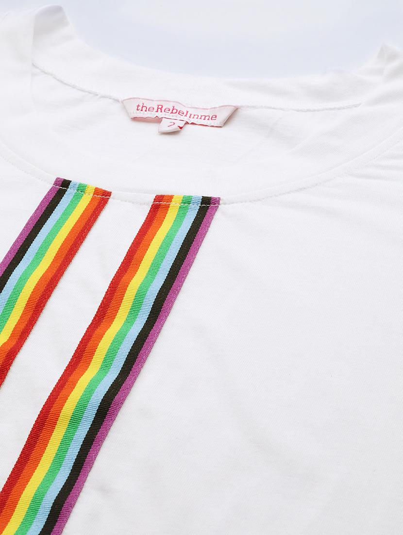 women's striped round neck t-shirt - 19866782 - Standard Image - 4