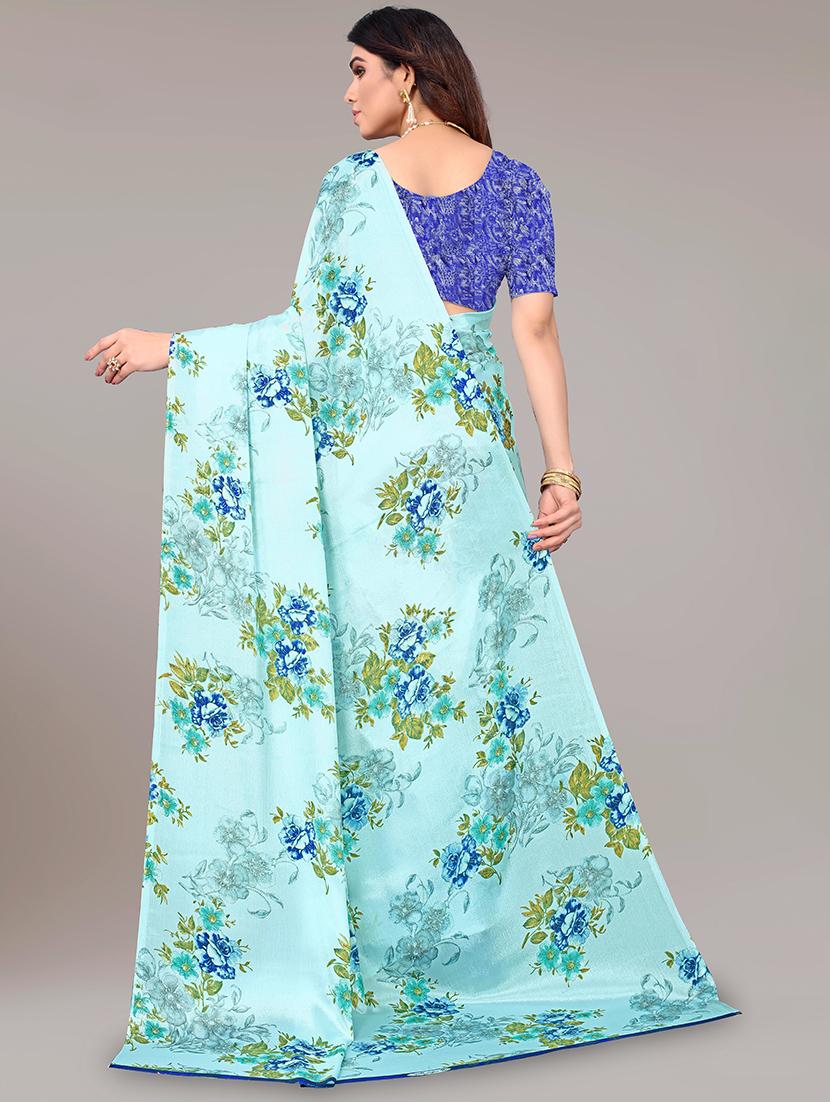 florals printed saree with blouse - 19866900 - Standard Image - 1