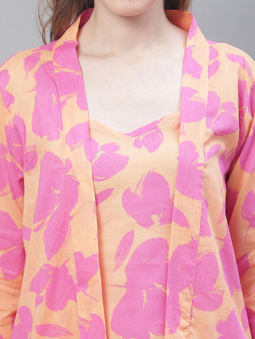 v-neck printed nightwear pyjama set - 19867440 - Standard Image - 4