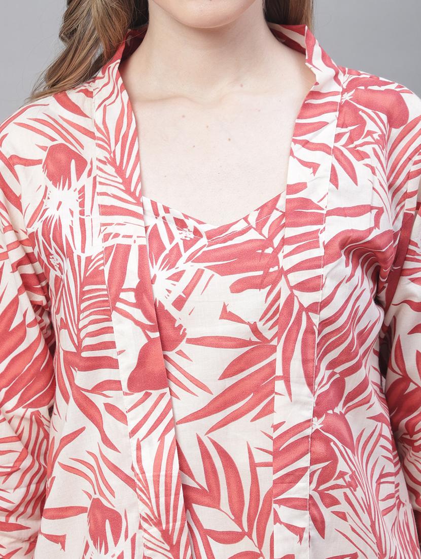 v-neck printed nightwear pyjama set - 19867443 - Standard Image - 4