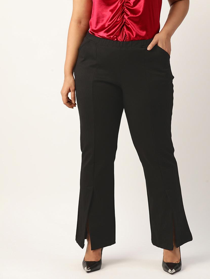 high rise solid flat front trouser - 19868292 - Zoom Image - 0