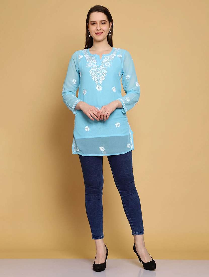 women hand embroidered straight kurti  - 19868563 -  Standard Image - 4