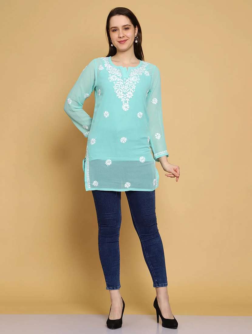 women hand embroidered straight kurti  - 19868564 -  Standard Image - 4