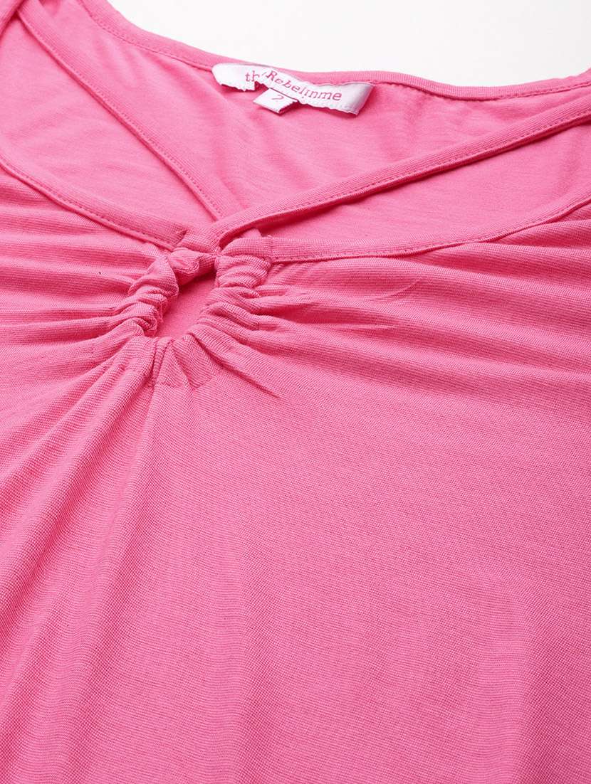 women's a line key hole neck top - 19868678 -  Standard Image - 4