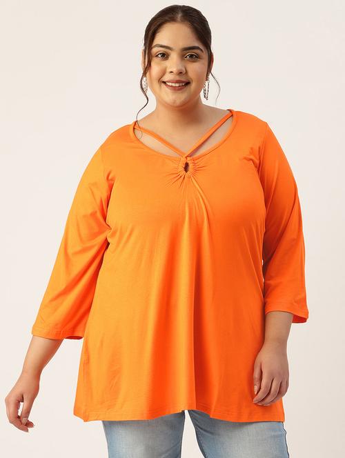 women's a line key hole neck top - 19868679 - Standard Image - 0