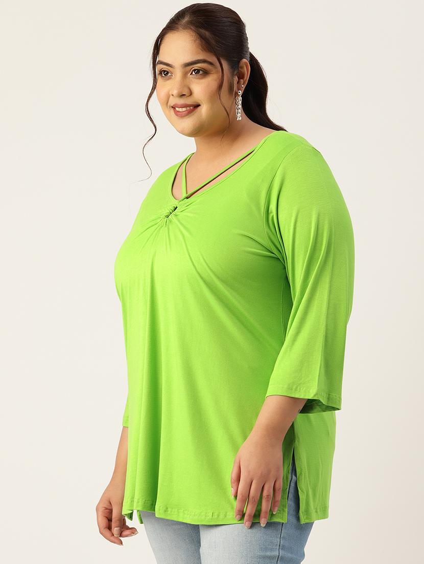 women's straight key hole neck top - 19868681 - Standard Image - 1