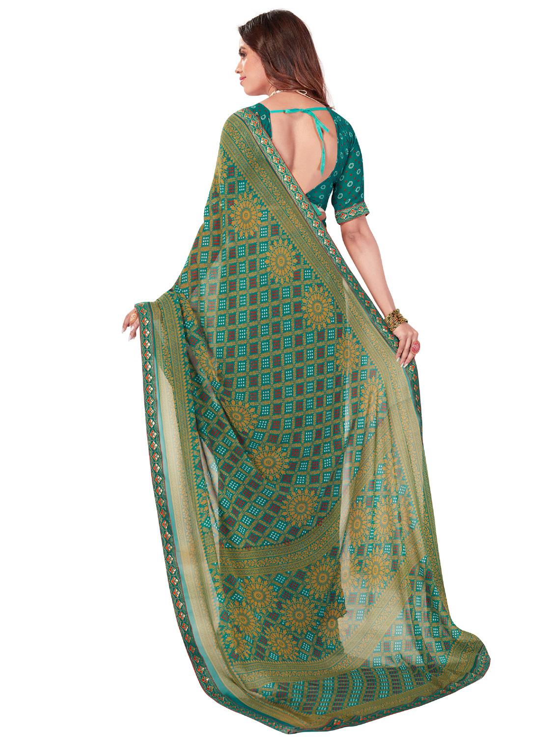 printed saree with blouse - 19869010 - Standard Image - 1