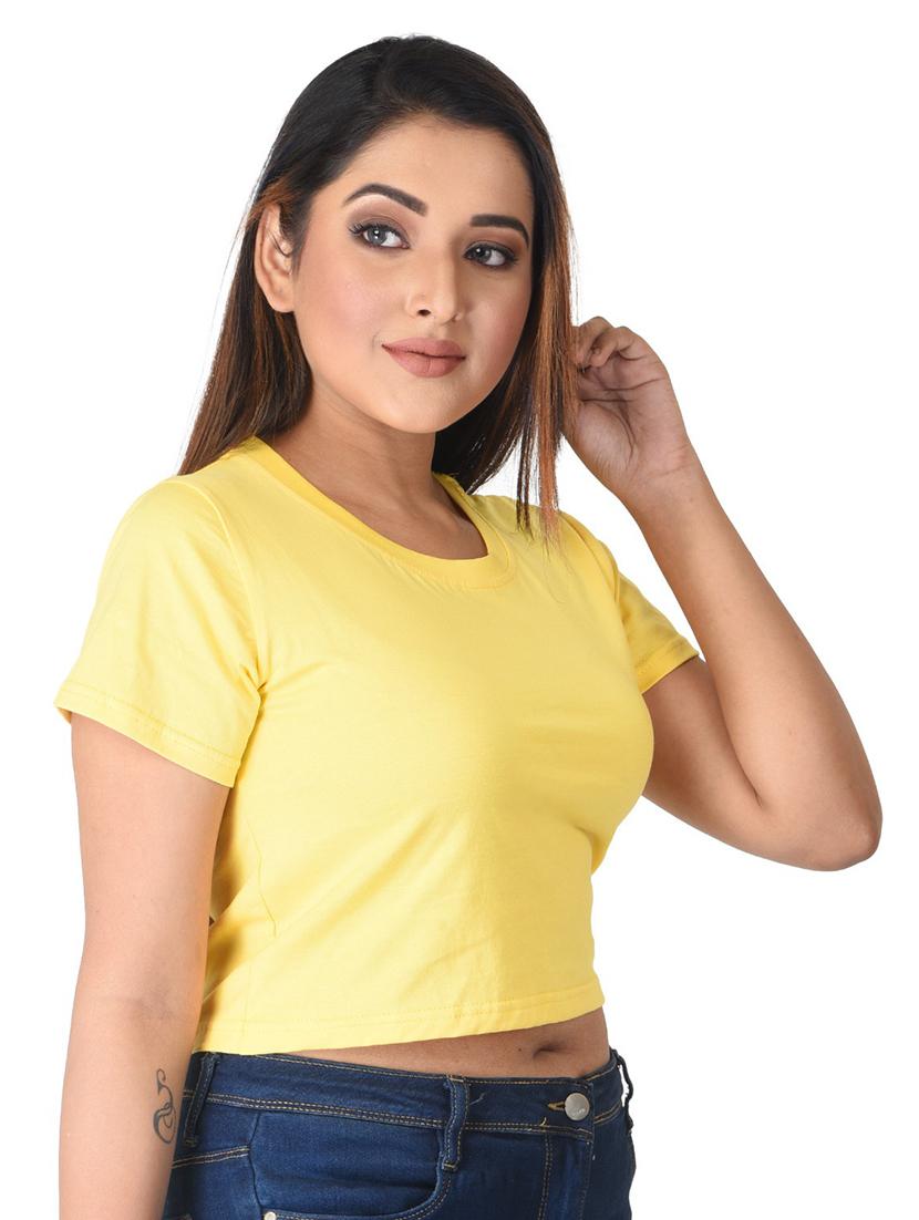 women's plain round neck t-shirt - 19869109 - Standard Image - 1