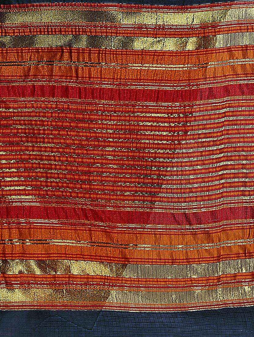 women's self design navy blue colored saree with blouse - 19870340 -  Standard Image - 1