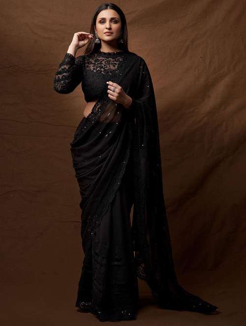 women's embroidered saree with blouse - 19870537 -  Standard Image - 0