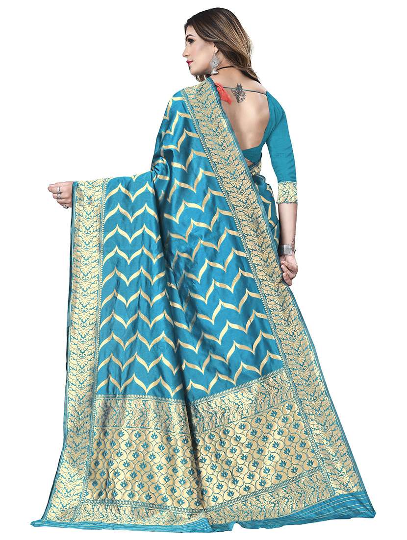 women's self design light blue colored saree - 19870538 -  Standard Image - 1