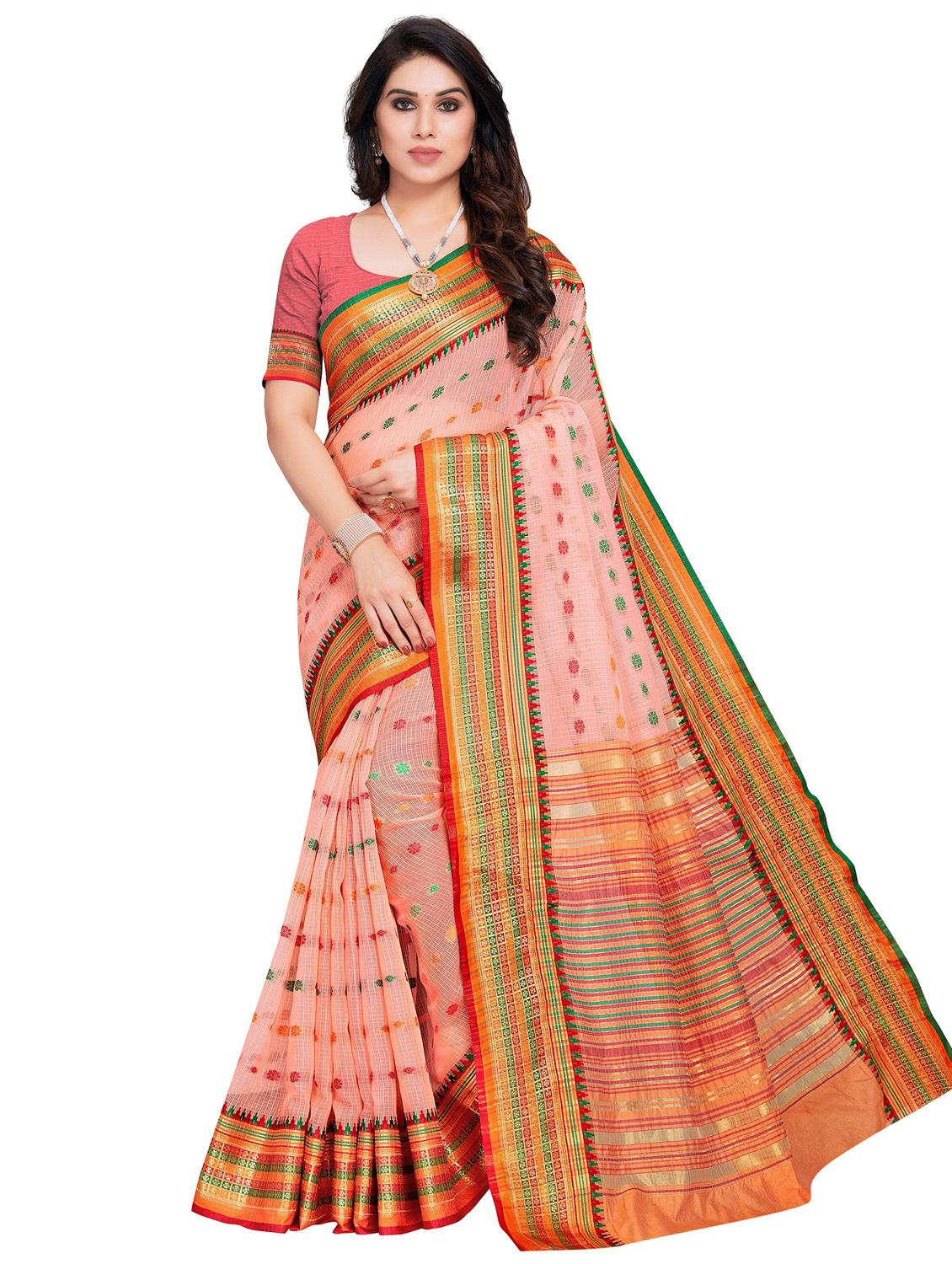 women's self design pink colored saree with blouse - 19870911 - Zoom Image - 0