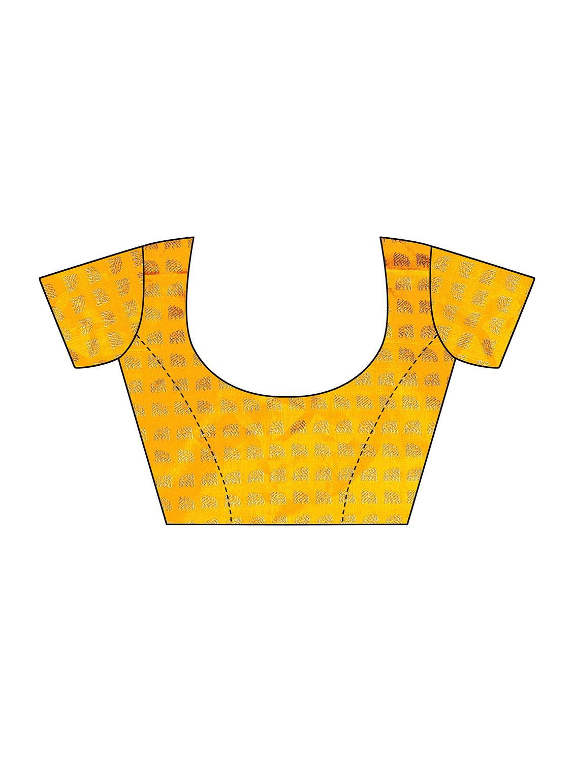 checkered printed saree with blouse - 19870919 - Standard Image - 4