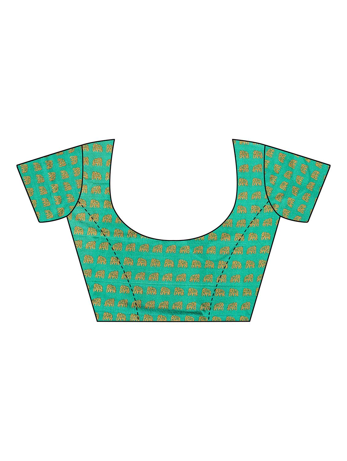 checkered printed saree with blouse - 19870921 - Standard Image - 4
