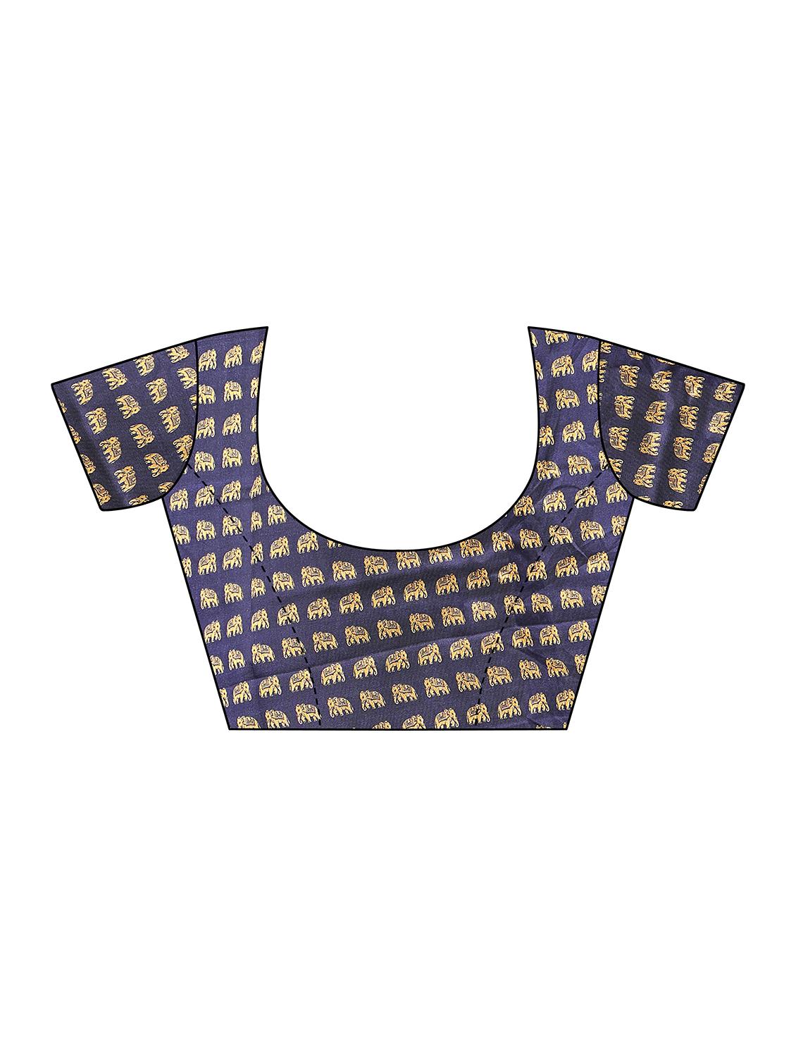 checkered printed saree with blouse - 19870922 - Standard Image - 4