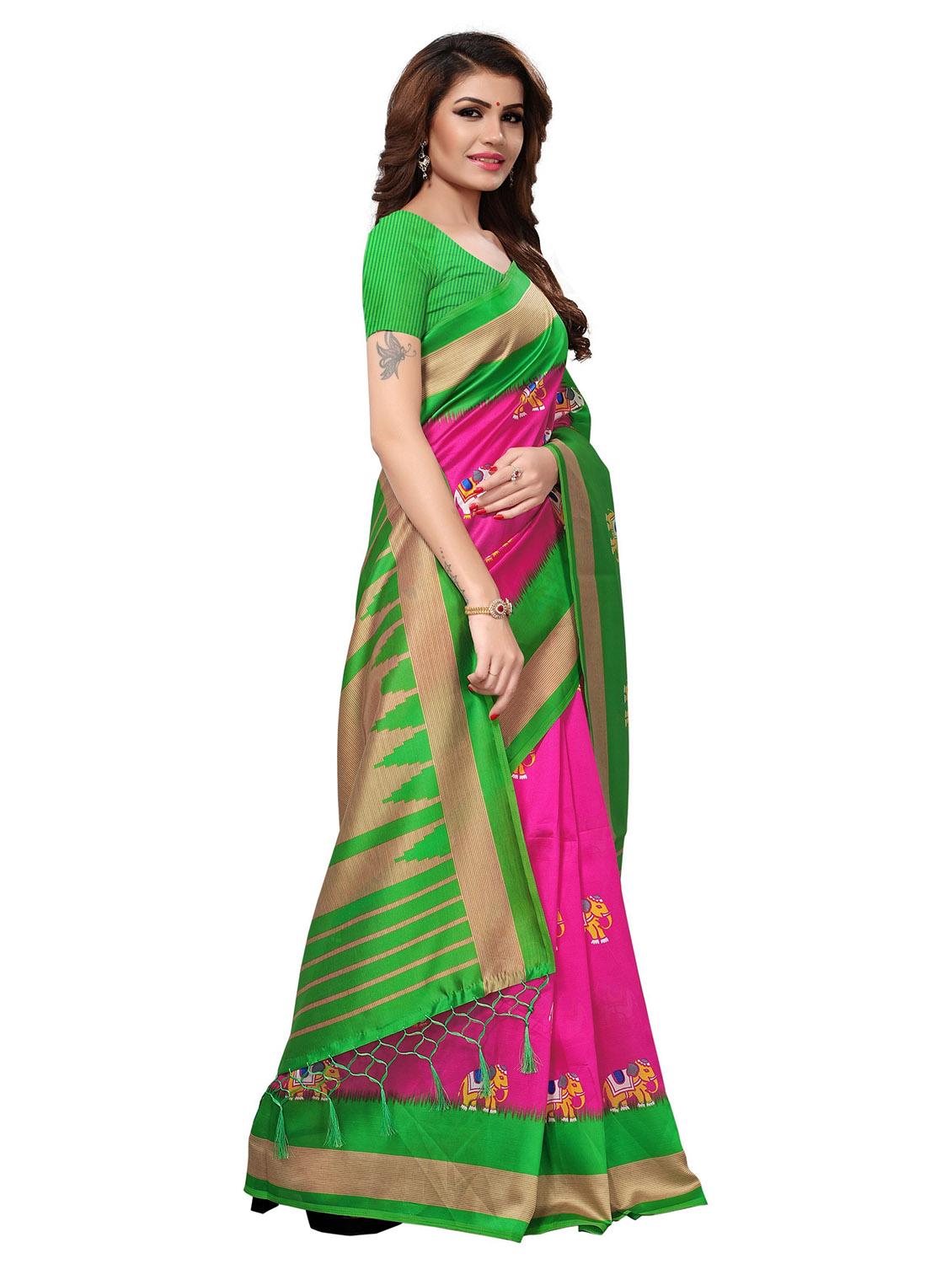 self design printed saree with blouse - 19870923 - Standard Image - 1