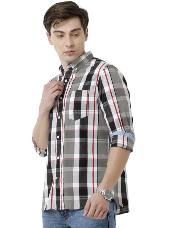 men checkered cotton casual shirt - 19871249 - Standard Image - 1