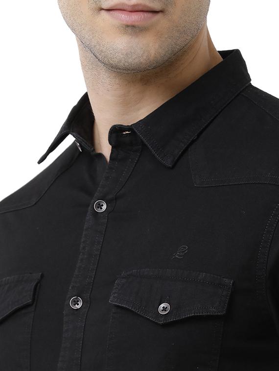 blue cotton blend casual shirt - 19871258 - Standard Image - 4