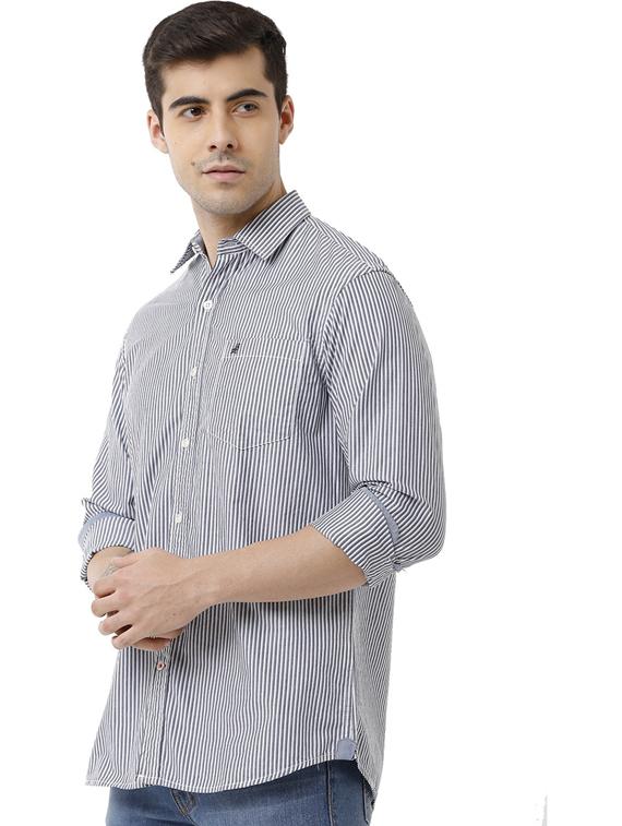 grey cotton blend casual shirt - 19871275 -  Standard Image - 1