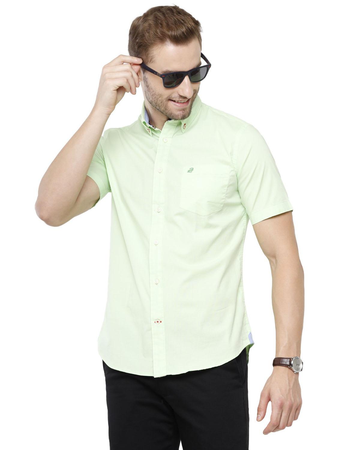 green cotton blend casual shirt - 19871288 -  Standard Image - 1