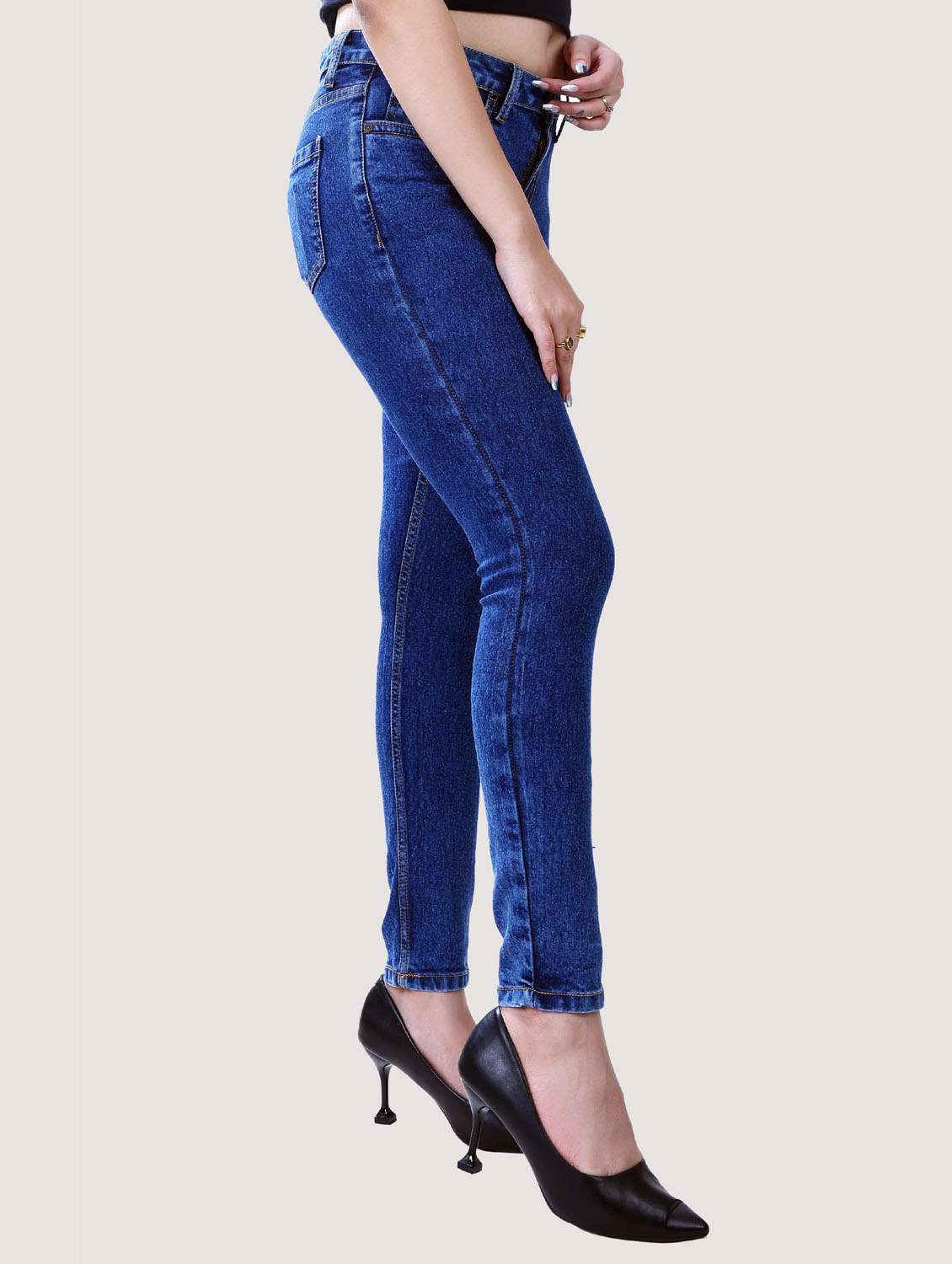 blue stone wash skinny jeans - 19871813 -  Standard Image - 1