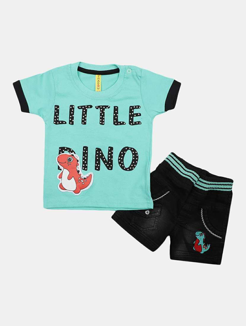 boys dinosaurs printed short set