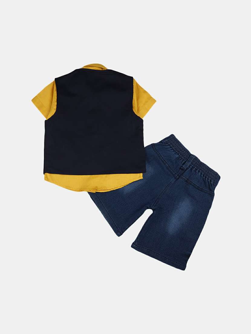 boys printed shorts with jacket twin set - 19872673 -  Standard Image - 1