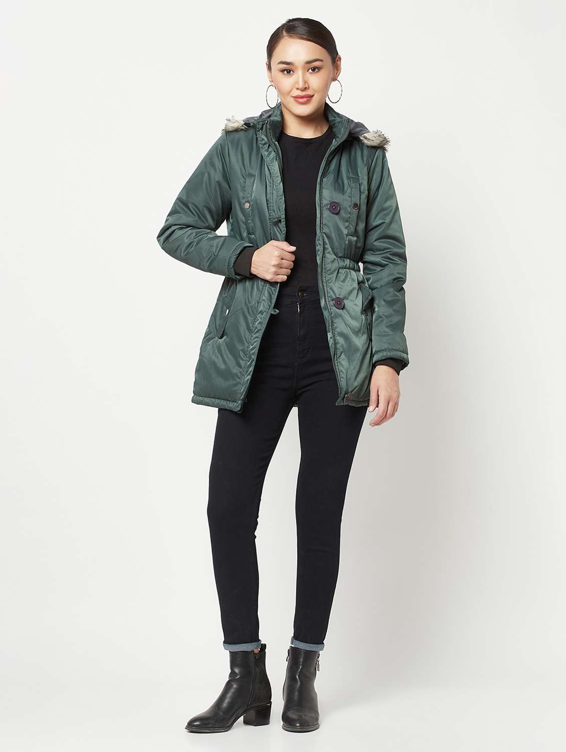 green solid polyester jacket - 19872895 - Standard Image - 4