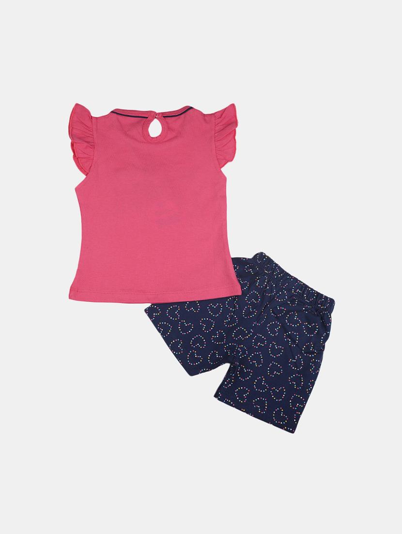 girls printed t shirt and shorts set - 19873259 - Standard Image - 1