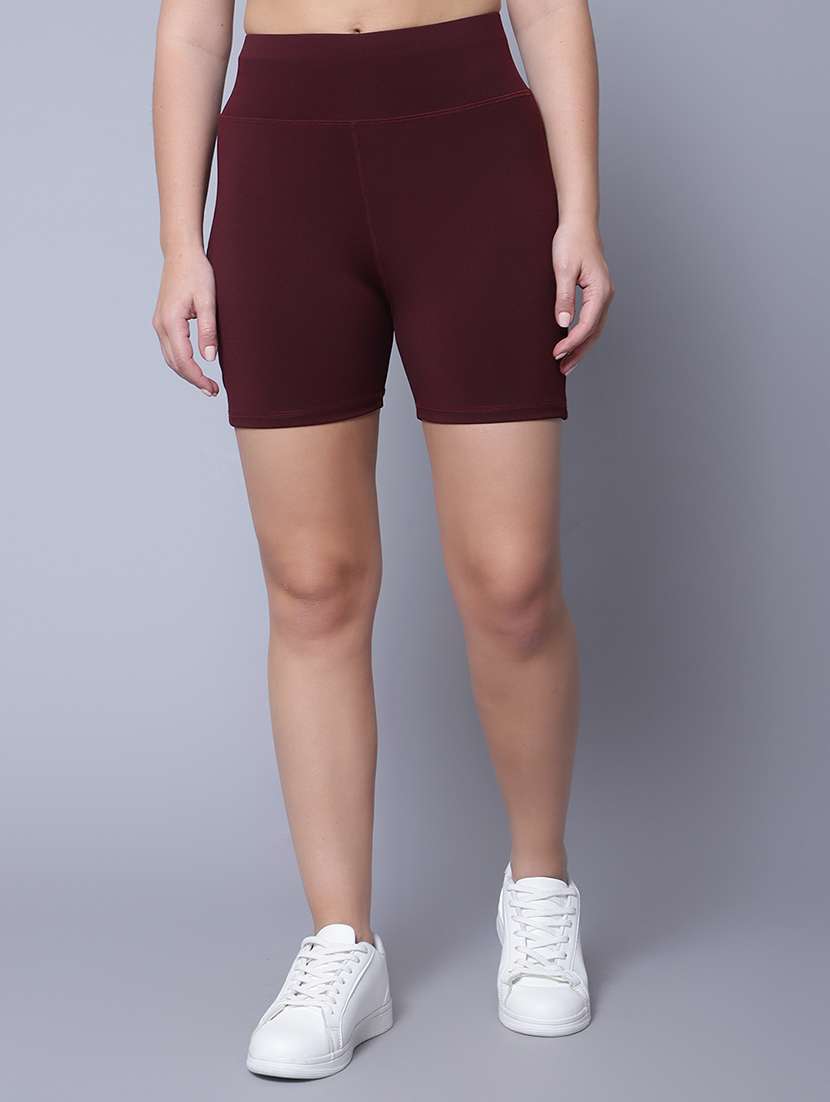 mid rise solid regular shorts
