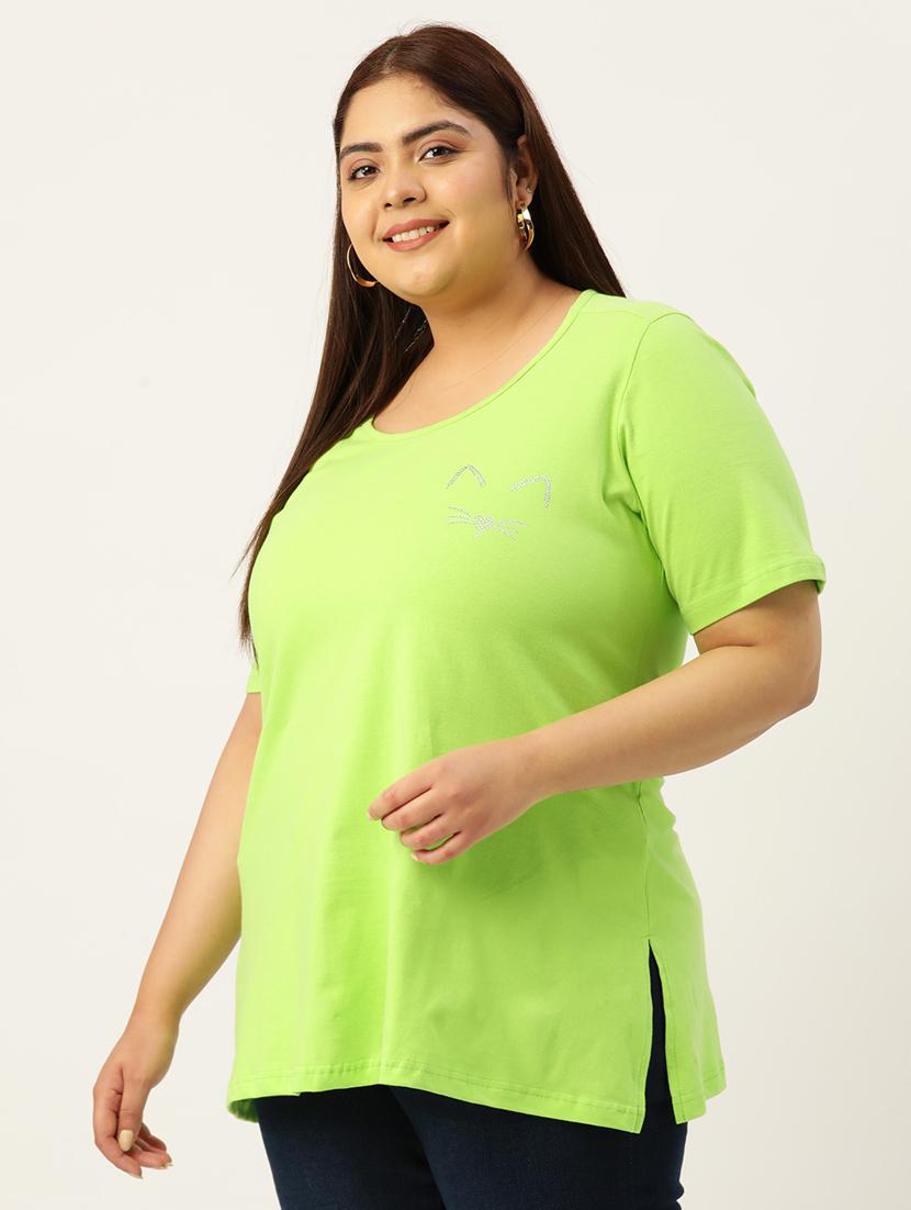 women's plain round neck t-shirt - 19874756 - Standard Image - 1